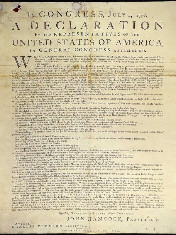 In Congress, July 4, 1776